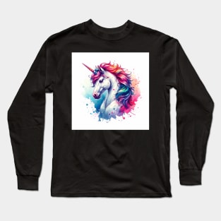 Unicorn Study - Fantasy AI Long Sleeve T-Shirt